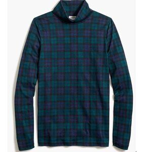❄️✨ J.Crew Printed Tissue Turtleneck – NEW – Holiday Plaid Perfection ✨❄️